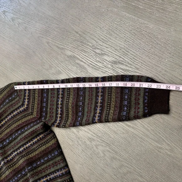 Ralph Lauren Purple Label Cashmere Alpaca Fair Isle Sweater Made in Italy L - Picture 4 of 7